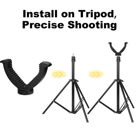 Shaped Rifle Rest With Portable Tripod Mount For Outdoor Shooting And Target Practice showing installation sequence