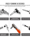 Pro Grade 64 Piece Socket And Bit Set With Three Eighths Inch Drive, showing joint adapter and ratchet wrench kit.
