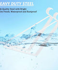 Heavy Duty Closet Shelf Rod Brackets 4 Pack 11X11 Inch White Steel Wall Mounts in water demonstrating rustproof feature.
