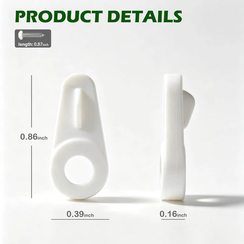 Twenty Four White Nylon Window Screen Clips With Matching Screws Storm Window Retainer Hardware, measuring 0.87 inches long.