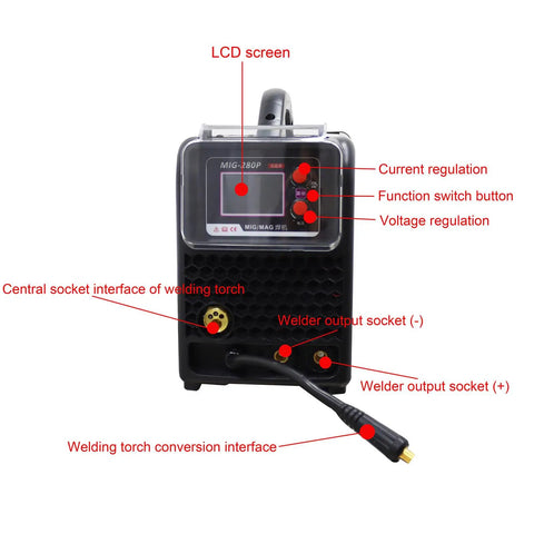 Spot Welder Dent Puller Kit For Aluminum And Steel Car Body Dent Removal Stud Welder Dent Repair Tool Set With Adjustable Pressure 220V close-up of control panel and sockets