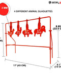Beefy Outdoor BB Gun Target Spinner With Four Animal Silhouettes, Auto Reset Pellets Target For Airsoft And Shooting Practice, Metal Construction For.177 And.20 Caliber.