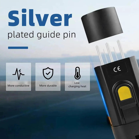 No Sweat Gb-T To Type-2 Ev Charging Adapter 32-Amp 3-Phase Ac Evse Charger showing silver plated guide pin with durable features.