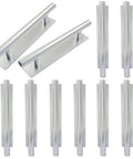 Self Stick Push Pull Helper Handles 10 Pack Silver Cabinet Drawer Pulls Durable ABS Plastic Easy Adhesive Install No Drill No Tools Required for Kitchen Bathroom and Bedroom 150 x 33 x 25 mm