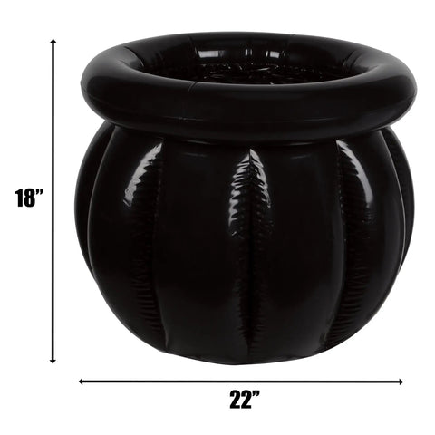 Inflatable Cauldron Cooler For Parties And Halloween Black Beverage Cooler Holds 48 Cans With Ice Spooky Decor