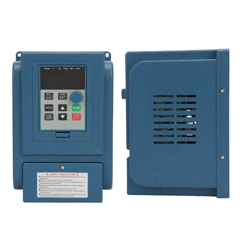 380V 6A VFD Inverter For 2.2kW 3-Phase Motors, Go-To Variable Frequency Drive With PWM Control, front and side view