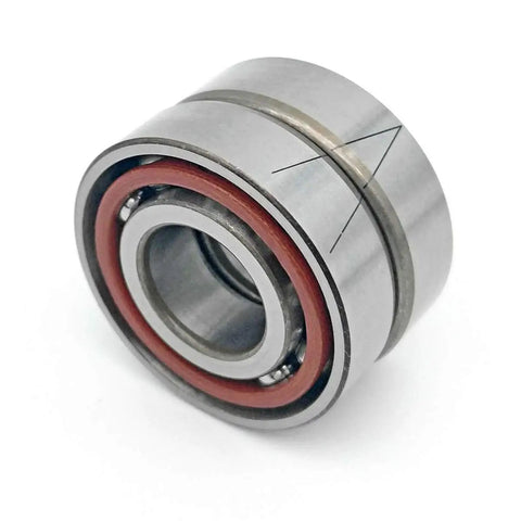 Premium Grade 7001AC Angular Contact Ball Bearings ABEC 5 12x28x8mm with red rubber seals for heavy duty machinery.