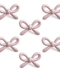 Snag These Premium Vintage Pink Bow Cabinet Knobs 6 Pack Farmhouse Traditional Solid Metal Drawer Pulls Killer Furniture Hardware Upgrades For Dressers Vanities Closets, blush pink metal handles, decorative drawer knobs