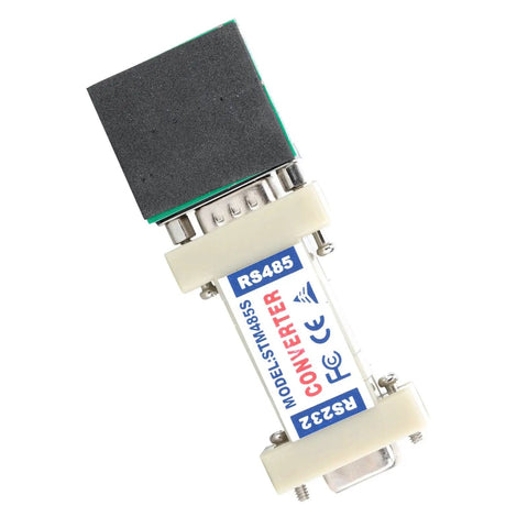 Heavy Duty RS232 To RS485 Serial Converter Adapter with RS485 label, compact design for seamless industrial automation.