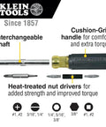 Heavy Duty 10 In 1 Multi Bit Screwdriver Nut Driver With Interchangeable Shafts And Six Universal Tips for Ph Sl Sq Hex Driver Bits Klein Tools