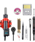 2 In 1 Soldering Station With Digital Display And Hot Air Gun For SMD BGA PCB IC Repair, includes tools and accessories