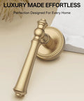 Champagne Bronze Dummy Interior Door Handles, 2 Pack, Non Functional Faux Handles For Interior Doors, Easy Installation, Durable Finish, Ideal For Closets, Pantries, And Home DIY Projects on round rosette