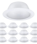 12 pack of 6 Inch White Recessed Light Trim With Detachable Ring And Step Baffle, Full Metal For 6 Inch Recessed Can