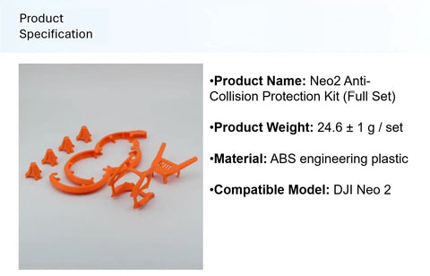 Drone Protection Accessories Kit For DJI Neo 2 Restores Flight Safety With Propeller Guards and Gear, ABS Plastic, Orange