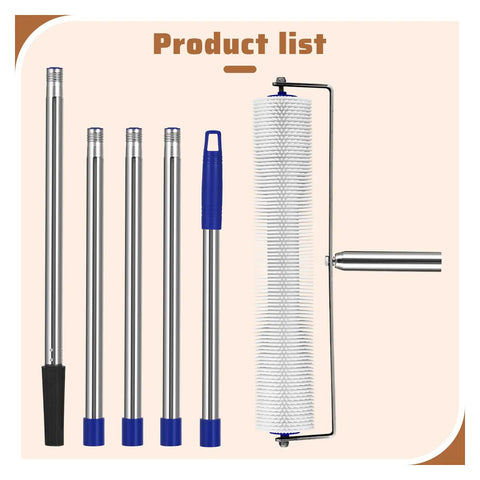 Spiked Screeding Roller For Epoxy Flooring 20 Inch Self Leveling Spike Roller With 2m Detachable Pole Bubble Removal parts view