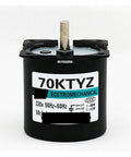 High Torque 220V 40W AC Permanent Magnet Synchronous Motor With Eccentric Shaft And Bracket Plus Speed Reducer Controllable CW CCW 10 RPM Low Noise Easy To Install For Home Appliances And DIY Projects, shown in front view