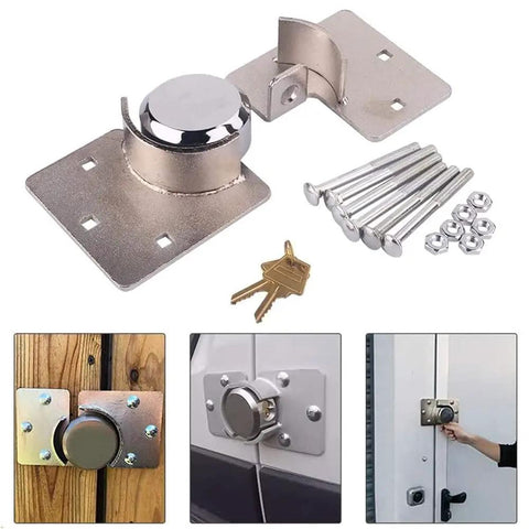 2 Pack Heavy Duty Van Door Padlocks Set 73mm Solid Steel Hasp Security Locks with bolts and keys for vans and gates
