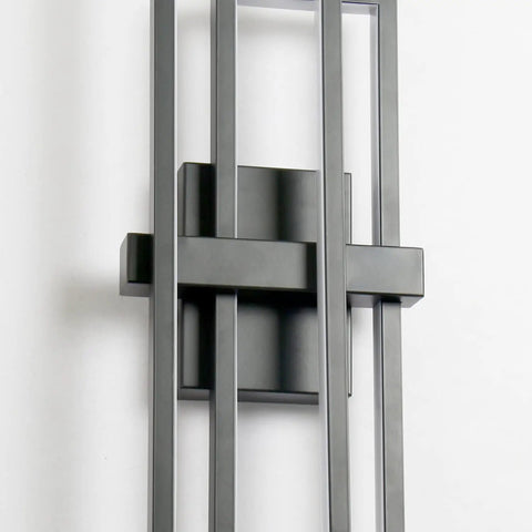 Sleek Black LED Wall Light Sconce 20W 1800 Lumen Triac Dimmable Indoor Fixture wall mounted close-up view.