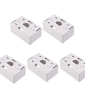 Five Pack Single Gang Low Voltage Surface Mount Backbox 1.85 Inch Depth White No Sweat Install with multiple cutouts