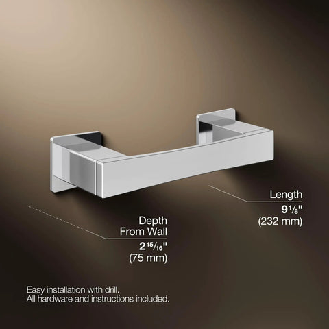 Honesty Pivoting Toilet Paper Holder For Modern Bathrooms No Fuss Easy Paper Change Sleek Square Design in chrome finish