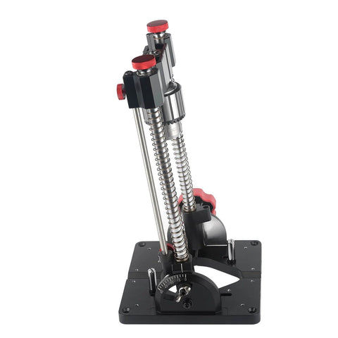 Side view of Heavy-Duty Portable Drill Guide With One Half Inch Keyed Chuck, 0 To 60 Degree Adjustable Angle Pro-Grade Precision Jig