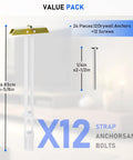 Heavy Duty Hollow Wall Anchor Kit With Included 1/4-20 Bolts, suitable for TV mounts and shelves, 12 pack shown unassembled
