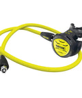 IT500 ICE Scuba Regulator and Emergency Octopus Set With Venturi Adjust, ergonomic dive lever, yellow hose, front view