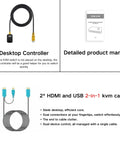 Two PC HDMI USB KVM Switch For Sharing A 4K Monitor Keyboard Mouse And Printer With Two Cables Included, manual, controller