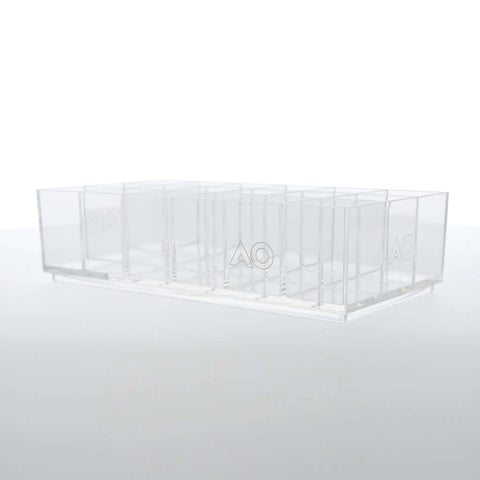 18-Section Drawer Organizer In Industrial Grade Clear Acrylic For Jewelry Makeup Cosmetics Craft Supplies And Office Essentials