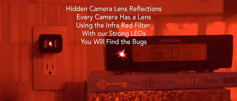 Camera Finder Pro For Privacy Quick Hidden Spy Camera Detector With IR Viewfinder Anti Spy Tool To Scan Rooms And Secure Your Space Easy On Off Lights Black