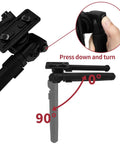 360 Degree Swivel Adjustable Bipod With Quick Detach Lever Six Height Settings, black nylon and aluminum build, adjustment demo