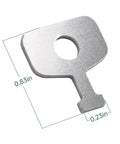 Emergency Release Key 61-509 For Indicator Deadbolts B571 And D271, stainless steel key with size dimensions