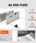 Wheel Alignment Tool 2 Pack Toe Plates With Camber Caster Toe Gauge showing stainless steel plates and measuring tape