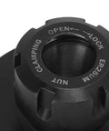 Close-up of Heavy Duty ER25 Collet Chuck With 80mm Diameter Precision Tool Holder For CNC Lathe And Milling Machines That Rock Engraving Work Flawlessly showing clamping mechanism.