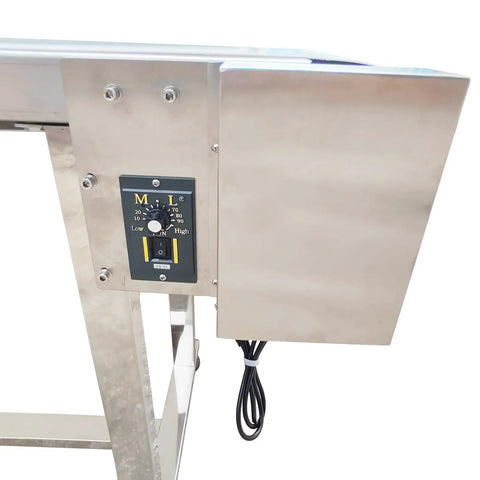 Control panel of Electric PVC Belt Conveyor With Adjustable Speed Desktop Industrial Transport Unit Stainless Steel Frame