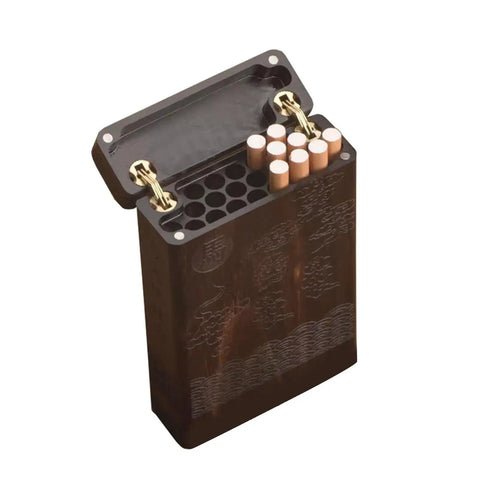 Wooden box with concealed cabinet hinges copper barrels cylindrical hideaway hardware, showcasing brass look hinges.