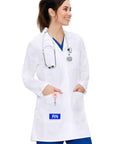 Womens Lab Coat With Three Pockets Medical Lab Coat For Science Chemistry And College White Medium All Day Comfort