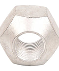 Premium Lug Nut And Stud Kit For Secure Wheel Fastening. Durable Installation Parts Designed To Withstand Heavy Wear And Tear While Making Car Maintenance A Breeze And Keeping You Safe On The Road., silver hex lug nut close-up with threaded center for wheel fastening