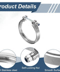 4.5 Inch V Band Clamp 304 Stainless Steel V Band Bolt Clamp For Exhaust Systems And Downpipe Upgrades