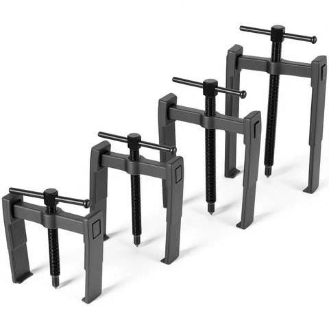 Beefy 4 Piece 2 Jaw Gear Puller Set with Adjustable 3, 4, 6 and 8 Inch Pulleys Bearing Remover for Wheel Bearings, Gears and Motors, Carbon Steel 