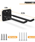 Beefy Heavy Duty 12.4 Inch Wall Mount Garage Hooks Set Of 4 For Tools Chairs Garden Gear And More Holds Up To 120 Lbs Each