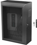 Heavy Duty Wall Mount EV Charger Protective Box With Lockable Safety Padlock Universal Fit, 19.7"x9.8"x27.6", black with key.