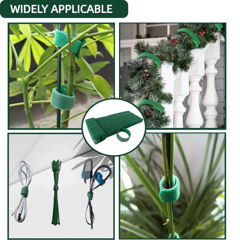 Green Reusable 100 Pack 6 Inch Adjustable Anti Slip Nylon Plant Ties With Hook And Loop Fasteners For Climbing Plants Trellises And Garland