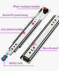 Beefy Heavy Duty Drawer Slides Three Fold Full Extension Ball Bearing Rails With Lock Side Mounted Track 550 Millimeter 22 Inch