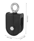 Two Pack Silent Rotating Bearing Pulley Block Set For DIY Gym Gear, Heavy Duty Cable Roller Wheel With Detachable Traction System, Quiet Operation, Supports Up To 100kg, ABS Housing And Galvanized Steel Wheel. 12.2cm black pulley block with galvanized steel eye bolt and ABS housing