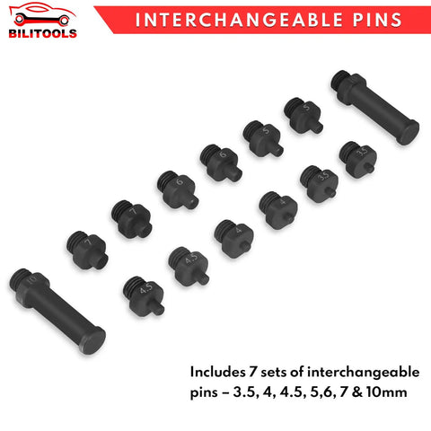 Pro Grade Fifteen Piece Pulley Holder Tool Set With One Half Inch Drive And Adjustable Pin Wrench, variable pins 3.5mm to 10mm
