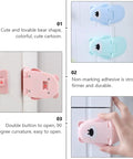 Bear Shaped Childproof Cabinet Locks Three Pack For Drawers And Doors Adhesive Easy Install 90 Degree Curvature Safety Latches