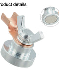 Super Magnetic Welding Ground Clamp with silver finish and copper connector, 33mm diameter for smooth metal surface grip.