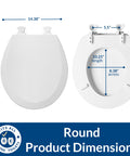Round dimensions of Durable Wood Toilet Seat With Easy Clean Hinges Round Almond Finish Made In USA Quick Release