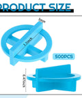 Front view of blue plastic tile spacers cross set, 1/8 in (3 mm), 500 pcs, removable corner separators for tile leveling